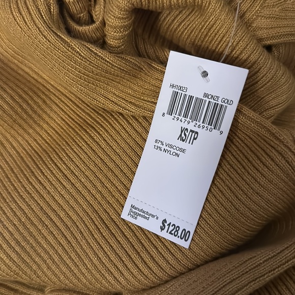 House of Harlow 1960 Bronze Gold Ribbed Bodycon Dress - Picture 5 of 8